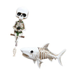 Maxbell 2x Skull Figurine Wall Mount Fishing Skeleton Halloween Decorations for Pond