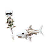 Maxbell 2x Skull Figurine Wall Mount Fishing Skeleton Halloween Decorations for Pond