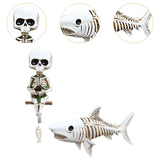 Maxbell 2x Skull Figurine Wall Mount Fishing Skeleton Halloween Decorations for Pond