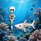 Maxbell 2x Skull Figurine Wall Mount Fishing Skeleton Halloween Decorations for Pond