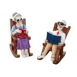 Maxbell 2x Halloween Skull Statue Funny Skeleton Figurines for Garden Desk Bookshelf