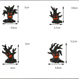 Maxbell 4Pcs Mini Spooky Table Craft Tree Demon Ornament for Flower Pot Fairy Garden