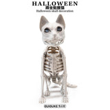 Maxbell Sitting Cat Skeleton Halloween Decoration Versatile Creepy White PP Material