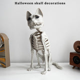 Maxbell Sitting Cat Skeleton Halloween Decoration Versatile Creepy White PP Material