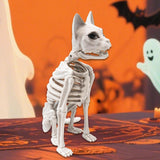 Maxbell Sitting Cat Skeleton Halloween Decoration Versatile Creepy White PP Material