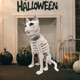 Maxbell Sitting Cat Skeleton Halloween Decoration Versatile Creepy White PP Material