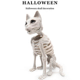 Maxbell Sitting Cat Skeleton Halloween Decoration Versatile Creepy White PP Material