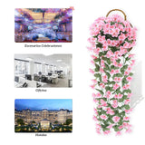 Maxbell 4x Artificial Hanging Flowers Fake Hanging Plants for Courtyard Porch Garden Pink