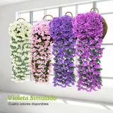 Maxbell 4x Artificial Hanging Flowers Fake Hanging Plants for Courtyard Porch Garden Pink