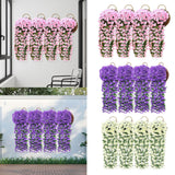 Maxbell 4x Artificial Hanging Flowers Fake Hanging Plants for Courtyard Porch Garden Pink