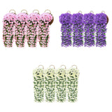 Maxbell 4x Artificial Hanging Flowers Fake Hanging Plants for Courtyard Porch Garden Pink
