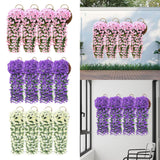 Maxbell 4x Artificial Hanging Flowers Fake Hanging Plants for Courtyard Porch Garden Pink