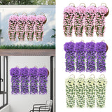 Maxbell 4x Artificial Hanging Flowers Fake Hanging Plants for Courtyard Porch Garden Pink