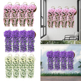 Maxbell 4x Artificial Hanging Flowers Fake Hanging Plants for Courtyard Porch Garden Pink