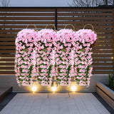 Maxbell 4x Artificial Hanging Flowers Fake Hanging Plants for Courtyard Porch Garden Pink