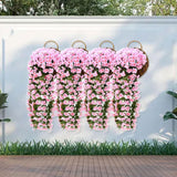 Maxbell 4x Artificial Hanging Flowers Fake Hanging Plants for Courtyard Porch Garden Pink