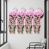 Maxbell 4x Artificial Hanging Flowers Fake Hanging Plants for Courtyard Porch Garden Pink