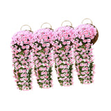 Maxbell 4x Artificial Hanging Flowers Fake Hanging Plants for Courtyard Porch Garden Pink