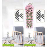 Maxbell 4x Artificial Hanging Flowers Fake Hanging Plants for Courtyard Porch Garden Pink