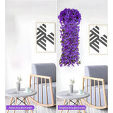 Maxbell 4x Artificial Hanging Flowers Fake Hanging Plants for Courtyard Porch Garden Purple Blue