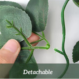 Maxbell 4x Artificial Hanging Flowers Fake Hanging Plants for Courtyard Porch Garden White