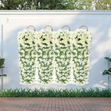 Maxbell 4x Artificial Hanging Flowers Fake Hanging Plants for Courtyard Porch Garden White