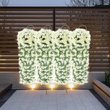 Maxbell 4x Artificial Hanging Flowers Fake Hanging Plants for Courtyard Porch Garden White