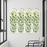 Maxbell 4x Artificial Hanging Flowers Fake Hanging Plants for Courtyard Porch Garden White
