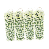 Maxbell 4x Artificial Hanging Flowers Fake Hanging Plants for Courtyard Porch Garden White