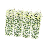 Maxbell 4x Artificial Hanging Flowers Fake Hanging Plants for Courtyard Porch Garden White