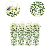 Maxbell 4x Artificial Hanging Flowers Fake Hanging Plants for Courtyard Porch Garden White