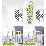 Maxbell 4x Artificial Hanging Flowers Fake Hanging Plants for Courtyard Porch Garden White