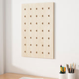 Maxbell Wood Pegboard Modular Display Ornament Wall Panel for Office Easy to Install brown