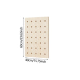 Maxbell Wood Pegboard Modular Display Ornament Wall Panel for Office Easy to Install brown