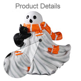 Maxbell Halloween Ghost Statue Ornament Spooky for for Housewarming Gift Lightweight With Black Cat
