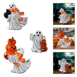 Maxbell Halloween Ghost Statue Ornament Spooky for for Housewarming Gift Lightweight With Black Cat