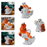 Maxbell Halloween Ghost Statue Ornament Spooky for for Housewarming Gift Lightweight With Black Cat