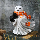 Maxbell Halloween Ghost Statue Ornament Spooky for for Housewarming Gift Lightweight With Black Cat