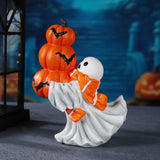 Maxbell Halloween Ghost Statue Ornament Spooky for for Housewarming Gift Lightweight Huging Pumpkin