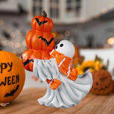 Maxbell Halloween Ghost Statue Ornament Spooky for for Housewarming Gift Lightweight Huging Pumpkin