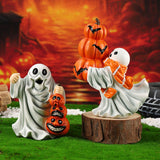 Maxbell Halloween Ghost Statue Ornament Spooky for for Housewarming Gift Lightweight Huging Pumpkin