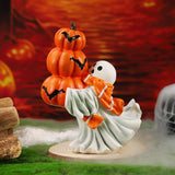 Maxbell Halloween Ghost Statue Ornament Spooky for for Housewarming Gift Lightweight Huging Pumpkin
