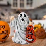 Maxbell Halloween Ghost Statue Ornament Spooky for for Housewarming Gift Lightweight Lifting Pumpkin