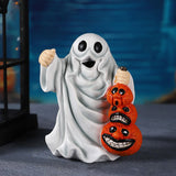 Maxbell Halloween Ghost Statue Ornament Spooky for for Housewarming Gift Lightweight Lifting Pumpkin