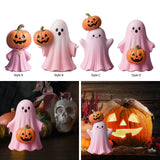 Maxbell Halloween Miniature Pumpkin Figurine Statue for Bookshelf Tabletop Farmhouse Style A