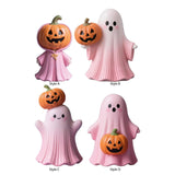 Maxbell Halloween Miniature Pumpkin Figurine Statue for Bookshelf Tabletop Farmhouse Style A