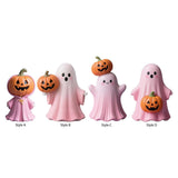 Maxbell Halloween Miniature Pumpkin Figurine Statue for Bookshelf Tabletop Farmhouse Style A