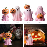 Maxbell Halloween Miniature Pumpkin Figurine Statue for Bookshelf Tabletop Farmhouse Style A
