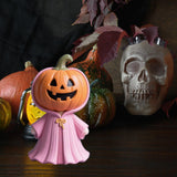 Maxbell Halloween Miniature Pumpkin Figurine Statue for Bookshelf Tabletop Farmhouse Style A