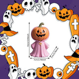 Maxbell Halloween Miniature Pumpkin Figurine Statue for Bookshelf Tabletop Farmhouse Style A